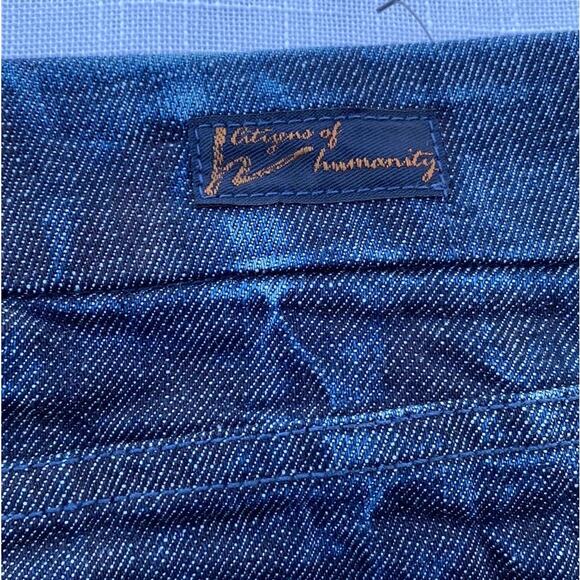 New Citizens of Humanity Blue Dark Wash Button Front Knee Length Jean Skirt 28 - Picture 7 of 11